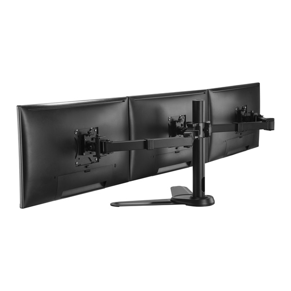 Equip 650125  17"-27" 3 monitor dönthető forgatható állítható magasság Monitor Asztali konzol  Fekete 