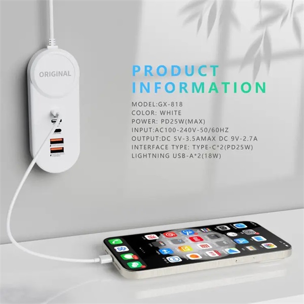 BLACKBIRD Utazós Hálózati adapter 18W 2xPD25W + 1xLightning + 2xUSB Fehér BLACKBIRD Utazós Hálózati adapter 18W 2xPD25W + 1xLightning + 2xUSB Fehér