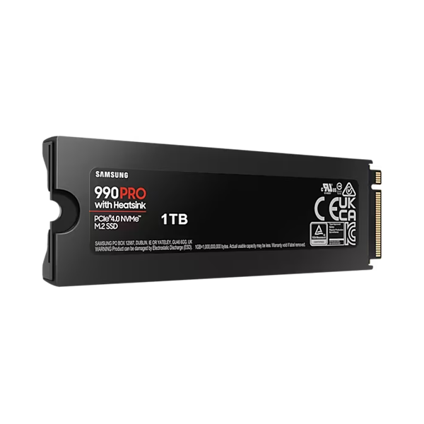 Samsung 1TB M.2 2280 NVMe 990 Pro with Heatsink SSD