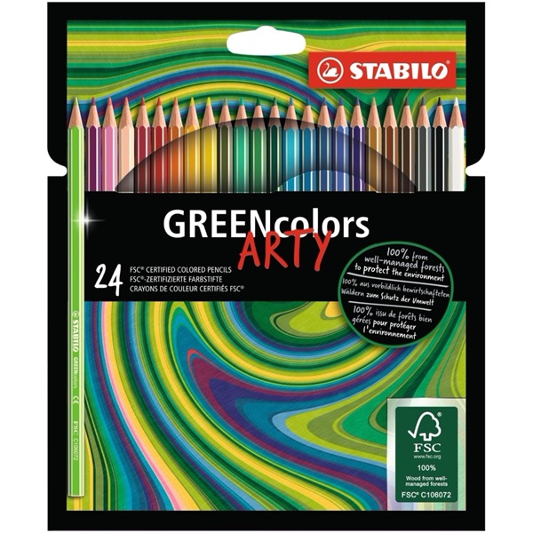 Stabilo Green colors Arty 24db-os vegyes színű színes ceruza Stabilo Green colors Arty 24db-os vegyes színű színes ceruza