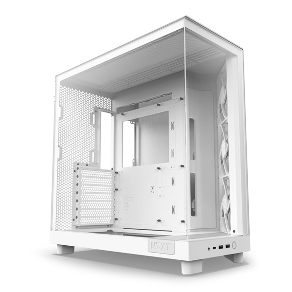 NZXT H6 Flow (2023) fehér (táp nélküli) ablakos ATX ház NZXT H6 Flow (2023) fehér (táp nélküli) ablakos ATX ház