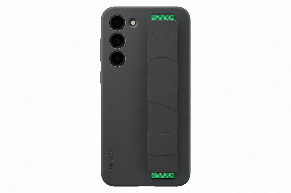 Samsung Galaxy S23+ szilikontok szíjjal fekete