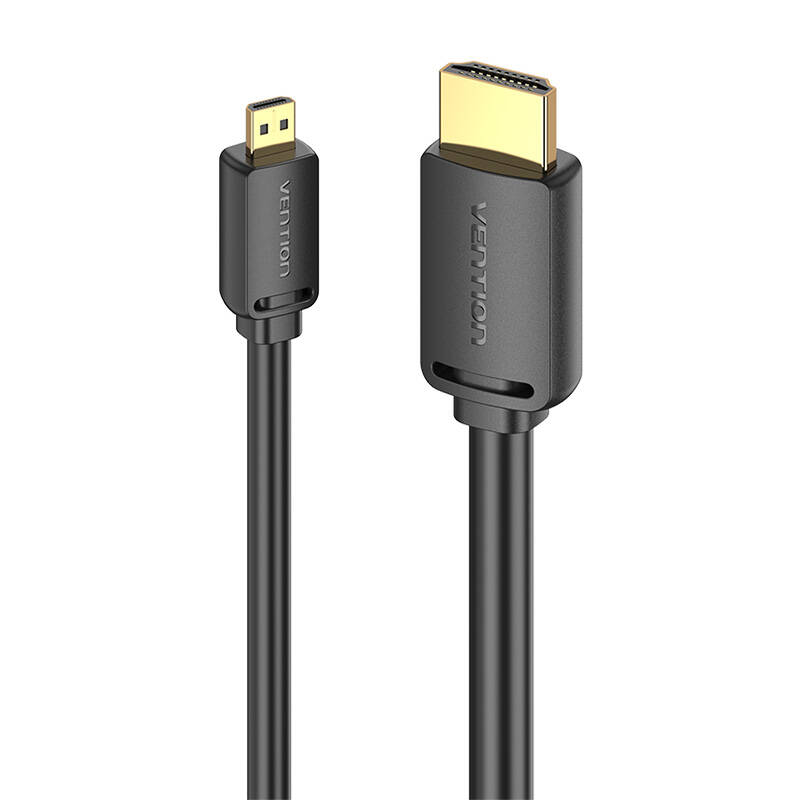 HDMI-D Male to HDMI-A Male 4K HD Cable 2m Vention AGIBH (Black) HDMI-D Male to HDMI-A Male 4K HD Cable 2m Vention AGIBH (Black)