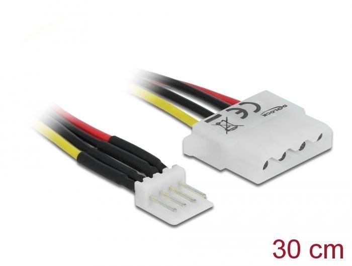 Delock 4 tűs Floppy-csatlakozó > 4 tűs Molex-csatlakozó kábel 30cm (85457) Delock 4 tűs Floppy-csatlakozó > 4 tűs Molex-csatlakozó kábel 30cm (85457)