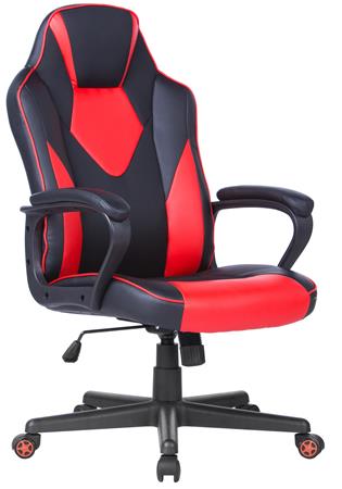 Newdale  mesh-textilbőr borítás  fekete lábkereszt párnázott karfa Irodai forgószék Fekete-piros