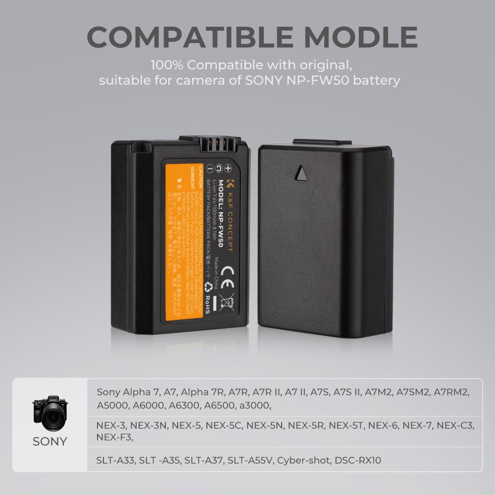 K&F Concept hordozható dupla USB-C akkumulátor BC-TRW töltő + 2db FW50 akkumulátor 1100mAh K&F Concept hordozható dupla USB-C akkumulátor BC-TRW töltő + 2db FW50 akkumulátor 1100mAh