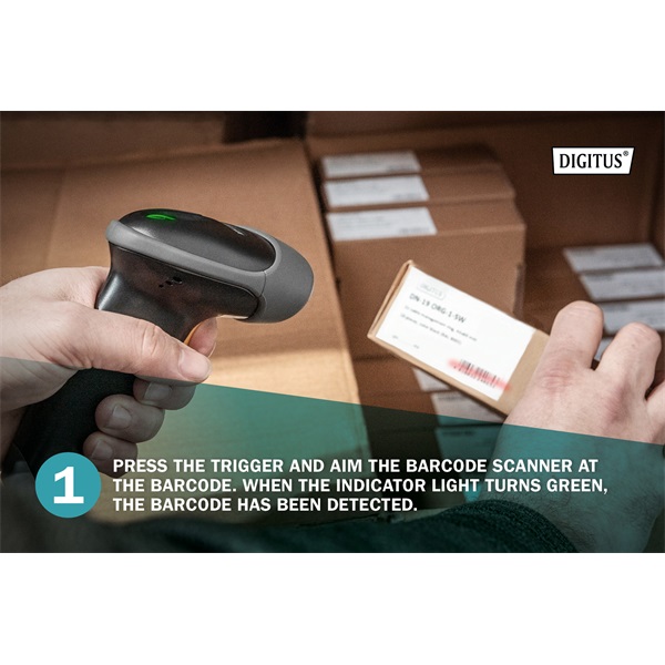 Digitus 2D Barcode Scanner QR-Code Compatible Vonalkódolvasó fekete