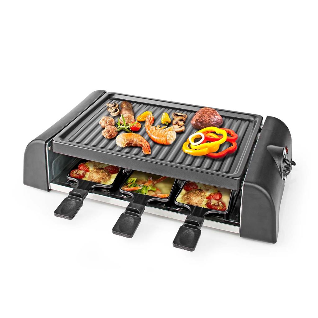 Nedis Gourmet raclette 6 személyes grillsütő (FCRA220FBK6)