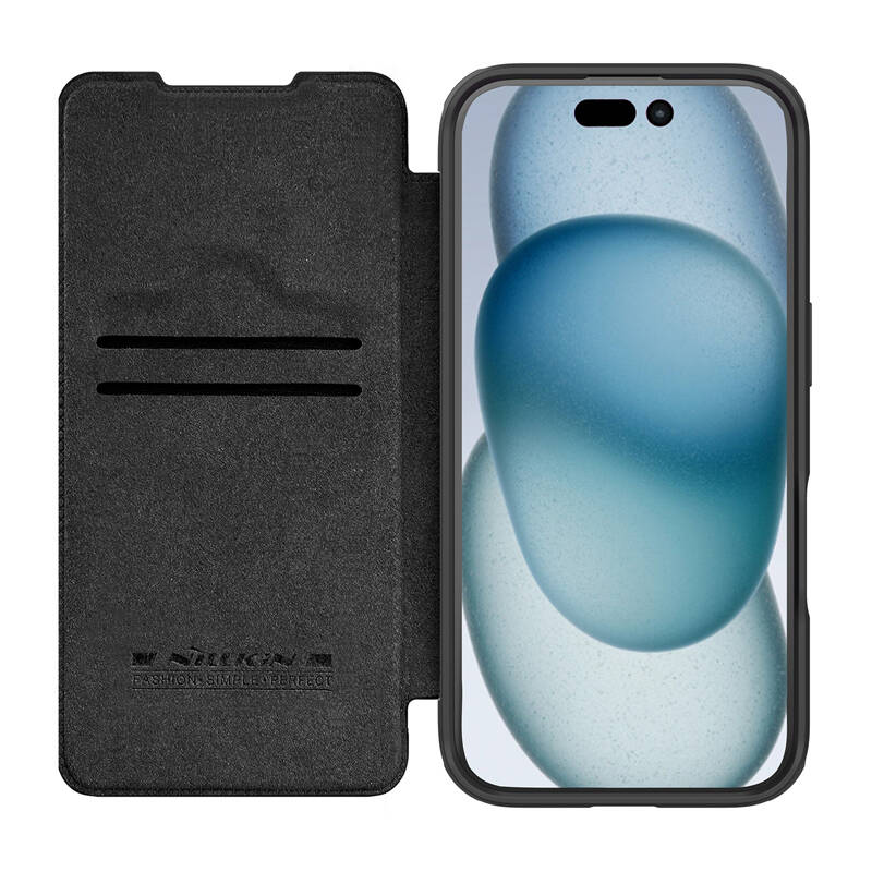 Etui Nillkin Qin Bőr iPhone 16 Pro Max (czarny)