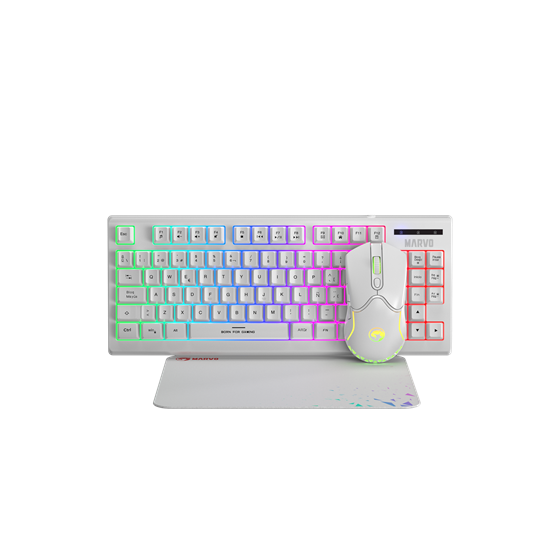 BILL MARVO Loot 30 billentyűzet+egér+egérpad combo - Fehér - UK /Membrán/