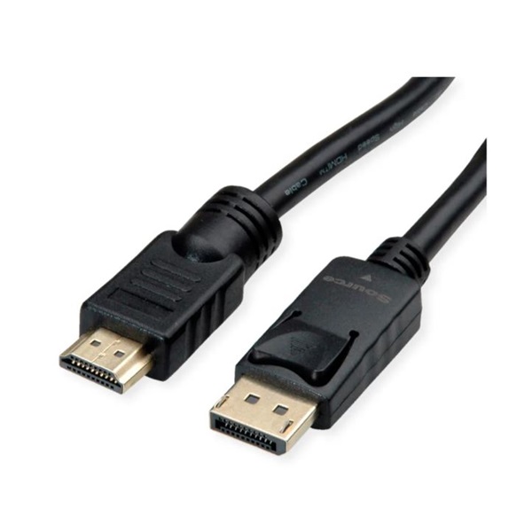 Roline Kábel DisplayPort 1.2 DP - HDMI 4K@60Hz, M/M, 10m, fekete (11.04.5777-5)