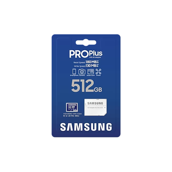 Samsung 512GB microSDXC Pro Plus Class10 U3 A2 V30 + adapterrel Memóriakártya