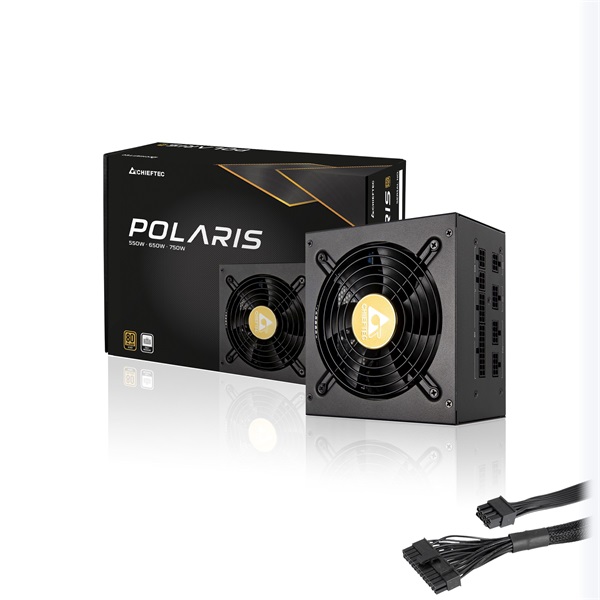 Chieftec Polaris 550W 80+ Gold ventillátorral dobozos tápegység