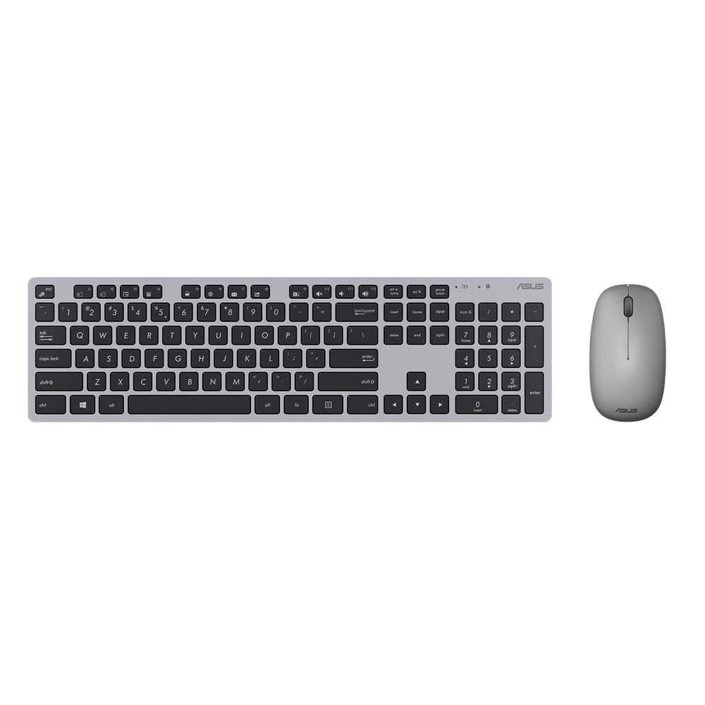 ASUS W5000 vezeték nélküli billentyűzet + optikai egér szürke-fekete (90XB0430-BKM0T0)