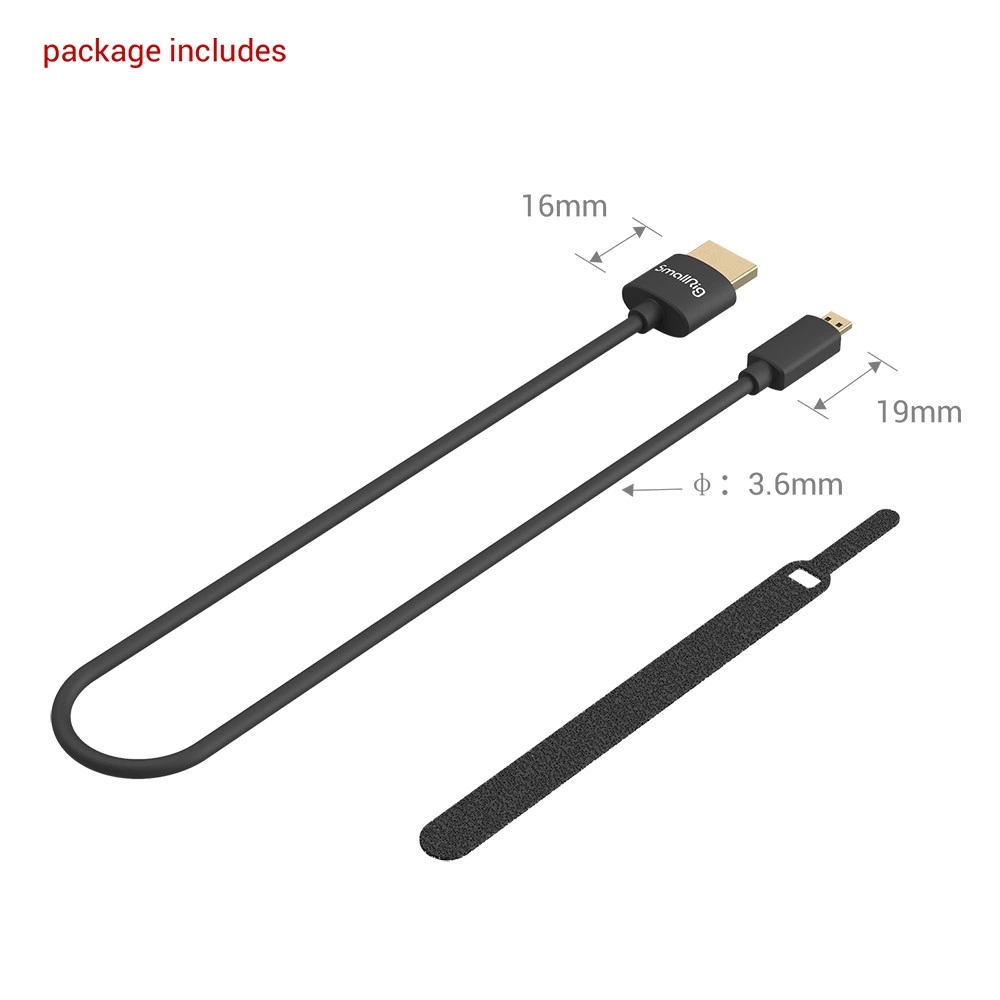 SMALLRIG Ultra Slim 4K HDMI kábel  D to A 35cm 