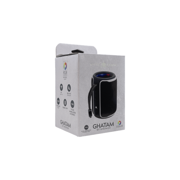 WHITE SHARK GBT-3007B/G GHATAM-B/G BLUETOOTH HANGSZÓRÓ 10W, TWS, fekete, 1500mA, RGB