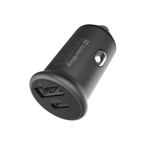 COLORWAY CW-CHA029PD-GR 2xUSB (Type-C PD20W + USB QC3.0 ) (38W) Autós töltő Szürke COLORWAY CW-CHA029PD-GR 2xUSB (Type-C PD20W + USB QC3.0 ) (38W) Autós töltő Szürke