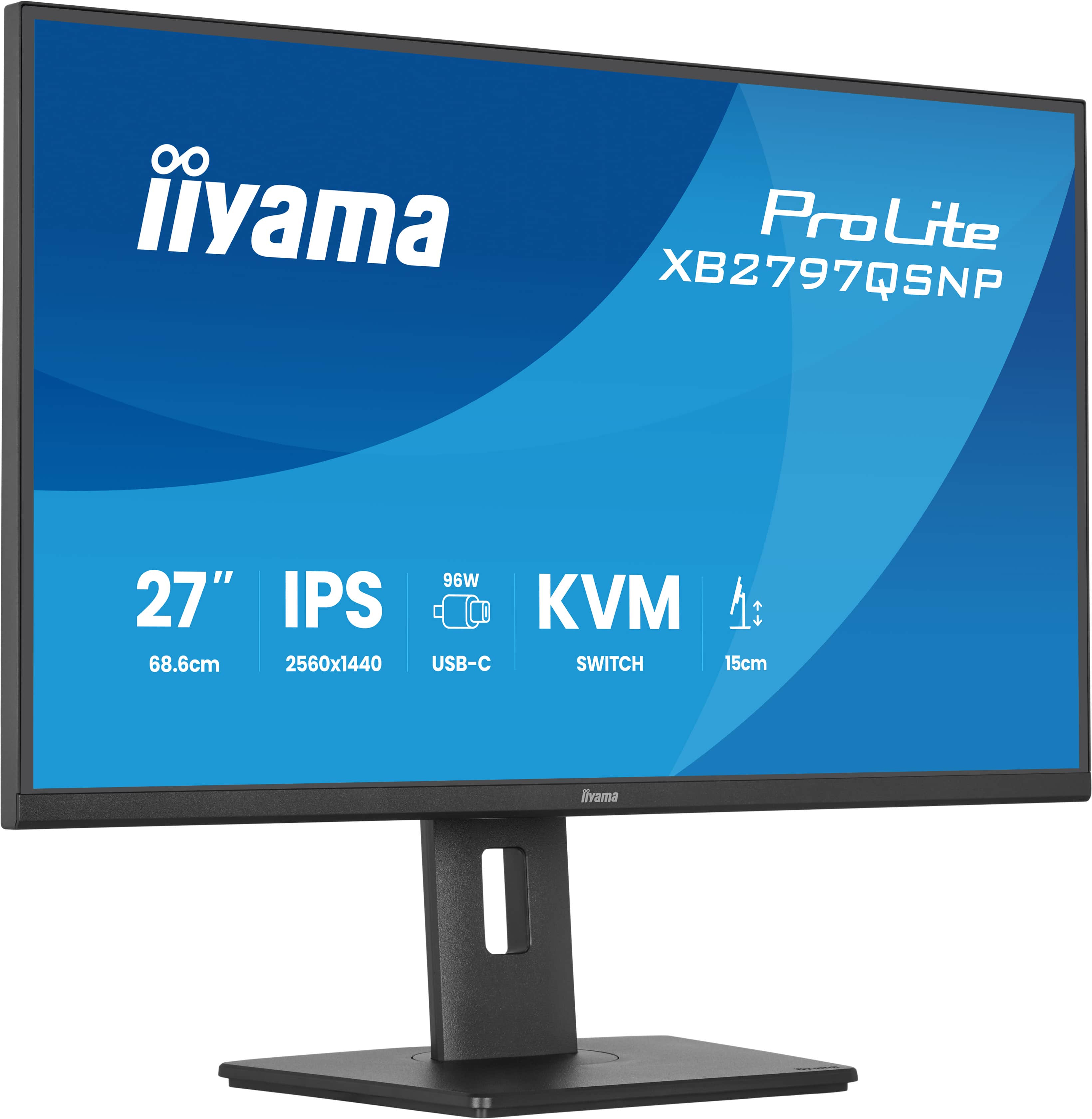 iiyama 27" ProLite XB2797QSNP-B1 IPS LED Monitor  - 2560x1440, QHD, 75Hz, 1ms, Hangszóró, Fekete