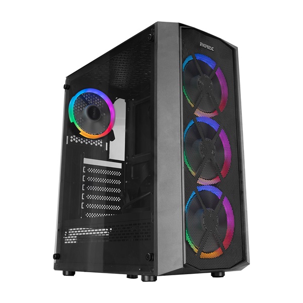 Everest 34762 FLAT MESH Fekete ATX Számítógépház Everest 34762 FLAT MESH Fekete ATX Számítógépház