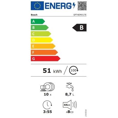 Bosch SPT4EMX17E Beépíthető 10 terítékes mosogatógép