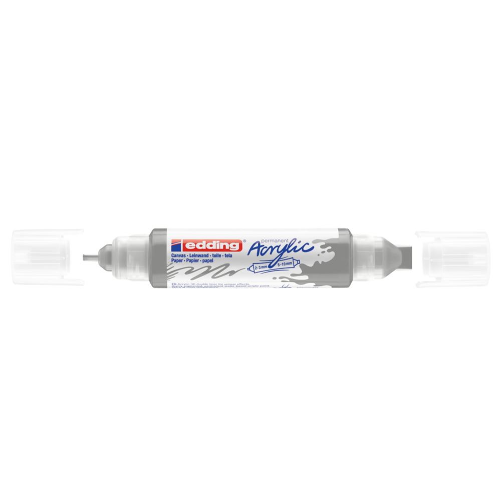 Edding Akril marker 2-3mm, és 5-10mm, 3D kétvégű  5400 ezüst (7580247018)
