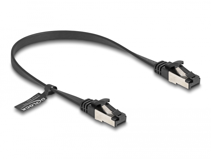 Delock RJ45 lapos patch kábel apa - apa Cat.8.1 flexibilis 0,25 m fekete (80177) Delock RJ45 lapos patch kábel apa - apa Cat.8.1 flexibilis 0,25 m fekete (80177)