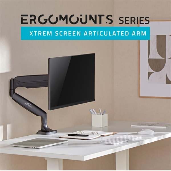 Advance  Ergomount Xtrem 17-45" dönthető forgatható Monitor Asztali konzol Fekete 