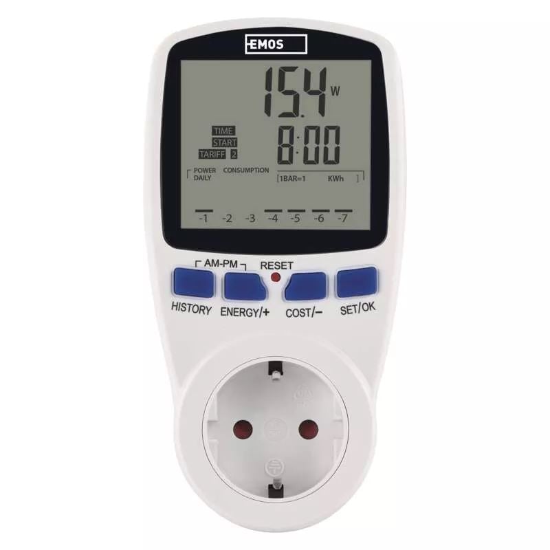 Emos FHT 9999 digitális fogyasztásmérős aljzat (P5822) Emos FHT 9999 digitális fogyasztásmérős aljzat (P5822)