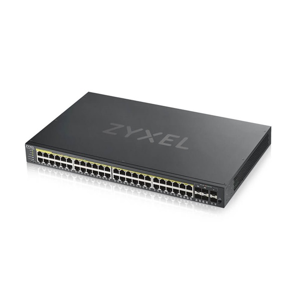 ZyXEL GS1920-48HPv2 48port GbE LAN PoE (375W) 4port Gbe combo RJ45/SFP L2 menedzselhető switch