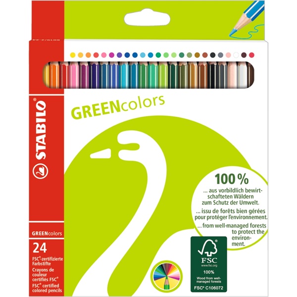 Stabilo Greencolors 24db-os vegyes színű színes ceruza Stabilo Greencolors 24db-os vegyes színű színes ceruza