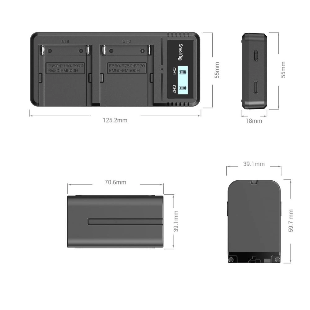 SmallRig NP-F970  Akkumulátor és töltő készlet