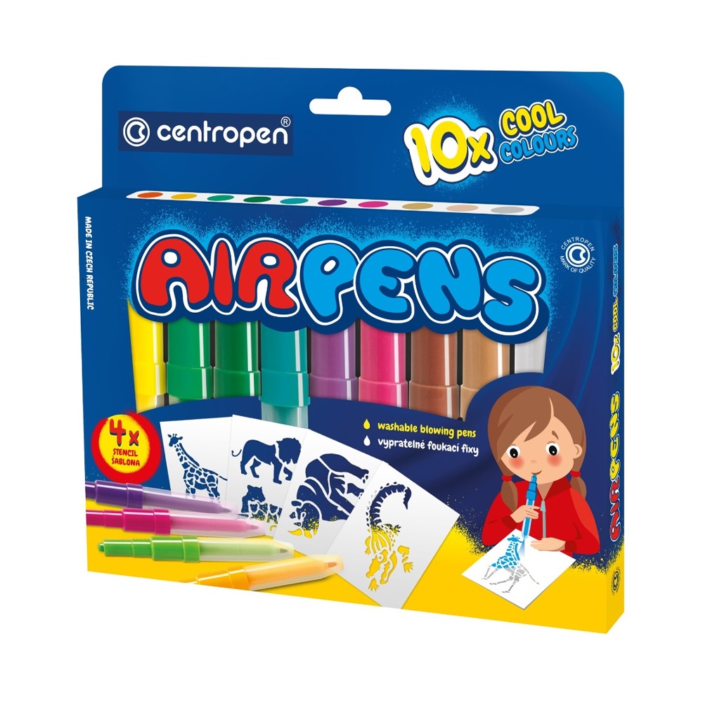 Centropen Filctoll fújós készlet  AIRPENS 1500 Cool Set 10 különféle szín (615001005 1500/10)