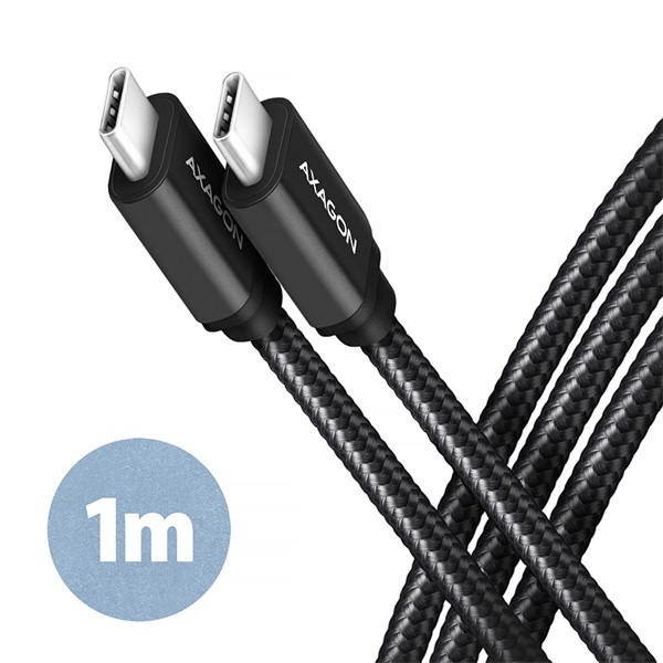 Axagon BUCM3-CM10AB Speed USB-C - USB-C adat- és töltőkábel 1m fekete Axagon BUCM3-CM10AB Speed USB-C - USB-C adat- és töltőkábel 1m fekete
