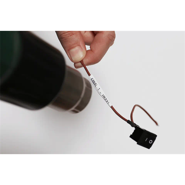 Brother HSE-211E Heat Shrink Tube Tape Cassette 5,2mm Black on White Brother HSE-211E Heat Shrink Tube Tape Cassette 5,2mm Black on White