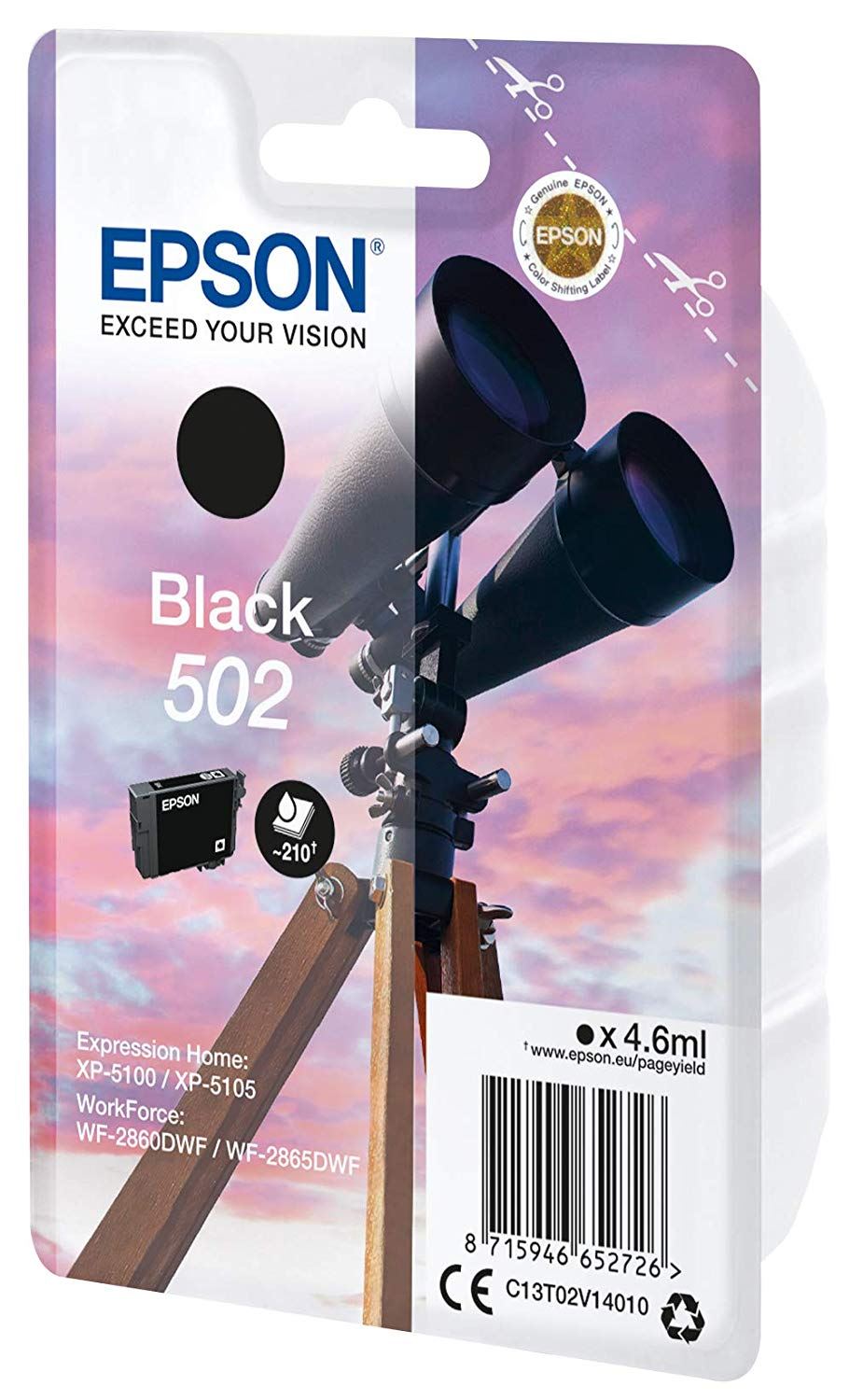 Epson 502 tintapatron fekete (C13T02V14010) Epson 502 tintapatron fekete (C13T02V14010)
