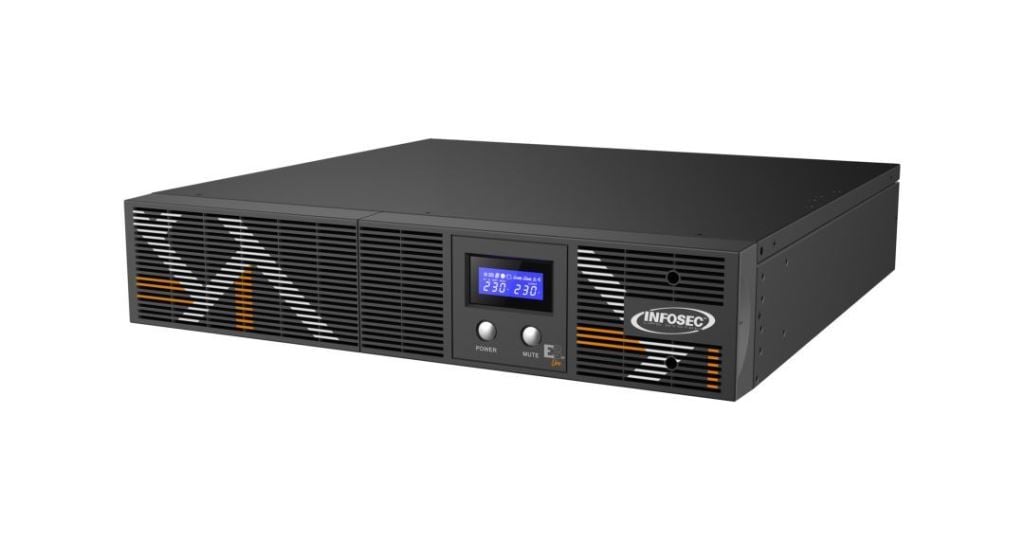 Infosec UPS E3 Live 2200 VA 2U RT Szinusz szünetmentes tápegység (66092N1 / E3 LIVE 2200 RM)