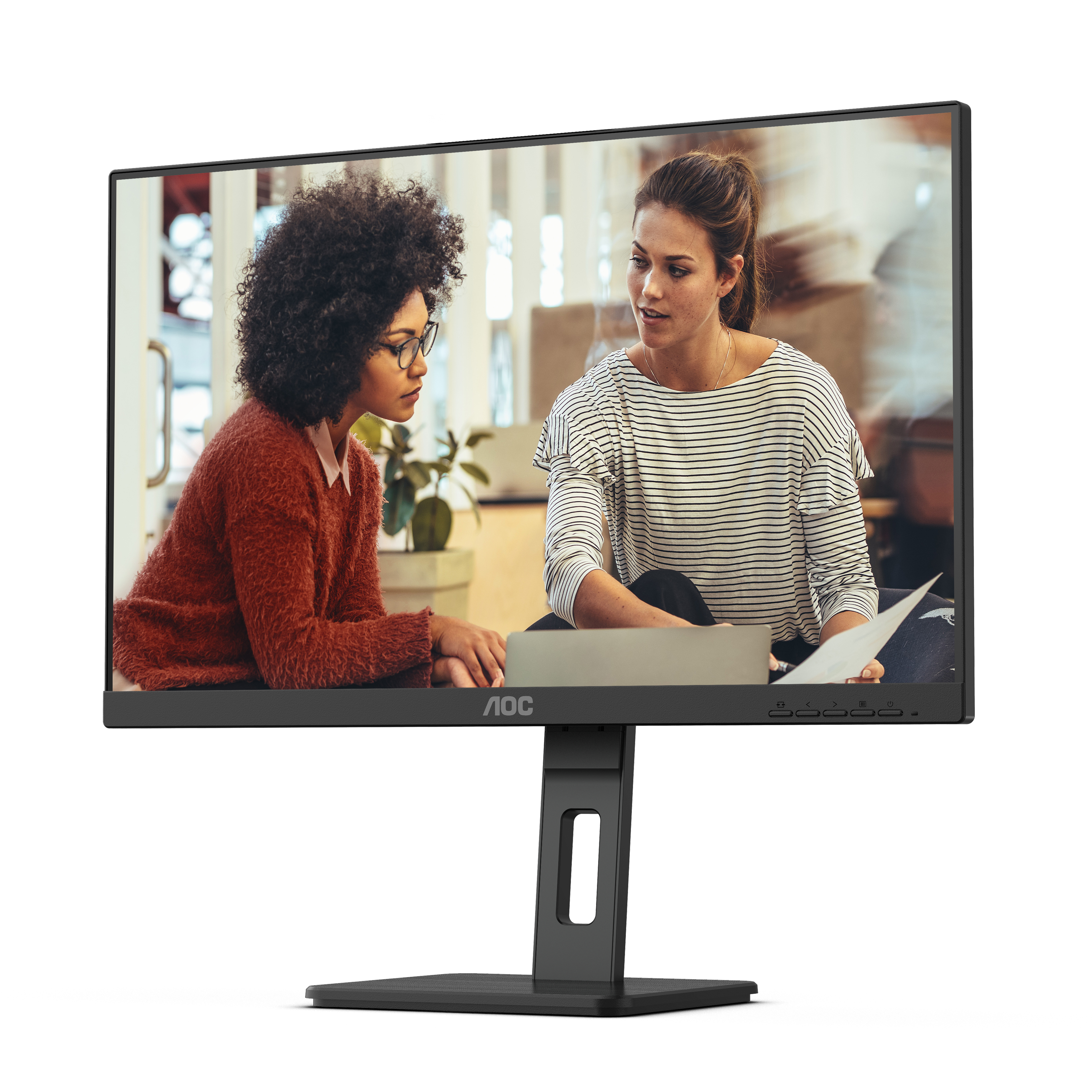 AOC 27" Q27E3UMF Monitor -  2560x1440,  QHD, LED, VA, 75Hz, 4ms, Hangszóró, FreeSync, Pivot, Fekete