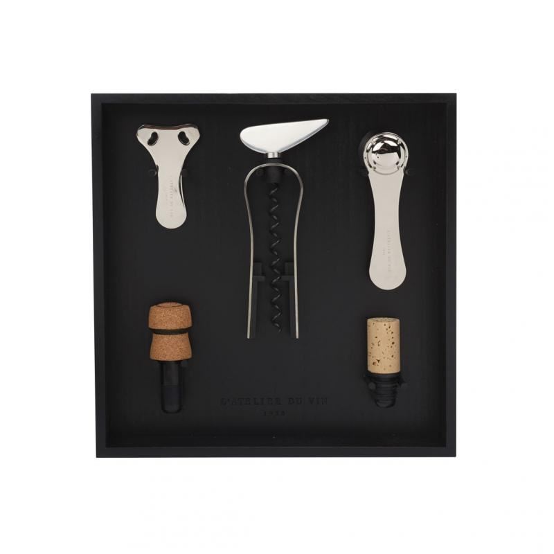 L'Atelier du Vin 095465 Le Ratelier a Outils du Vin boreszközök fa keretben