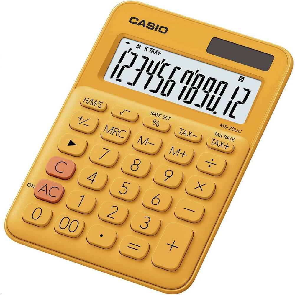 Casio MS-20UC-RG asztali számológép, narancssárga Casio MS-20UC-RG asztali számológép, narancssárga