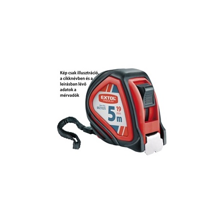 Extol Premium 8821025 MÉRŐSZALAG, GUMÍROZOTT, 1 STOPPOS, 5M×19MM