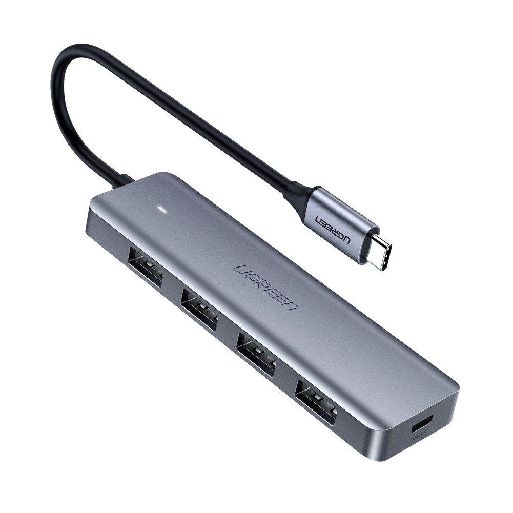 UGREEN 4 az 1-ben USB-C hub 4xUSB-A + micro USB szürke (70336) UGREEN 4 az 1-ben USB-C hub 4xUSB-A + micro USB szürke (70336)