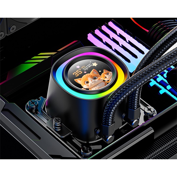ID-Cooling CPU Water Cooler - FX360 LCD PE (34.3dB; max.150,78 m3/h; 3x12cm, fekete)