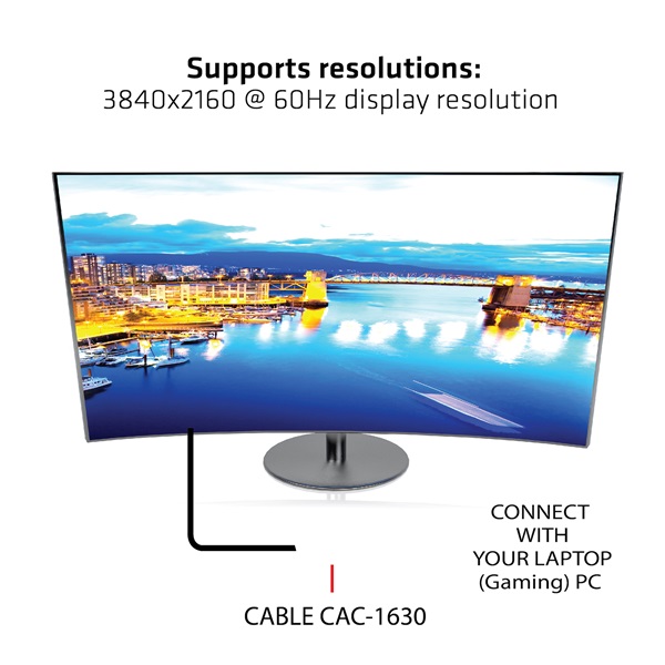 Club 3D CAC-1630 USB-C + HDMI + MiniDisplayport to HDMI 4K60Hz  M/M  32AVG Átalakító