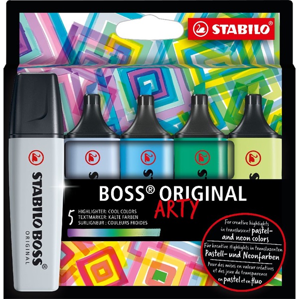 Stabilo BOSS ORIGINAL ARTY hideg színek 5 db/csomag szövegkielemő készlet Stabilo BOSS ORIGINAL ARTY hideg színek 5 db/csomag szövegkielemő készlet