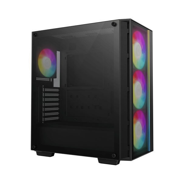DeepCool MATREXX55 MESH V4 C  fekete  ablakos  3x14cm + 1x12cm A-RGB venti Számítógépház  