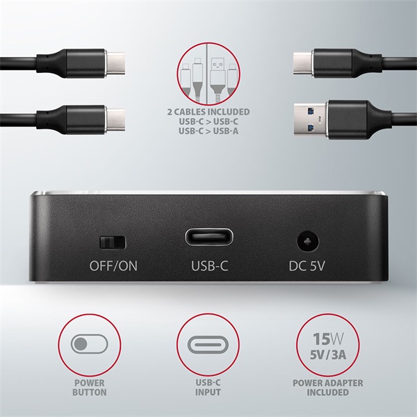 Axagon ADSA-M2C 2x M.2 SSD dokkoló fekete