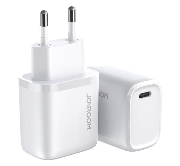 JOYROOM hálózati töltő Type-C aljzat (5V / 3000 mA, 20W, túlmelegedés védelem, PD gyorstöltés támogatás) FEHÉR (NRT-DY139E)