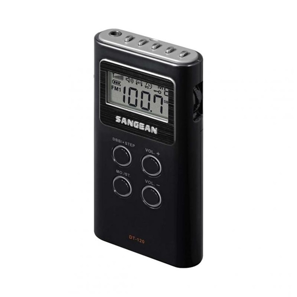 Sangean DT-120B AM/FM sztereó szintézeres fekete zsebrádió Sangean DT-120B AM/FM sztereó szintézeres fekete zsebrádió