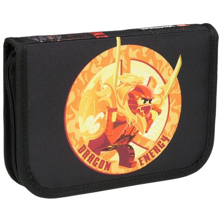 Lego Tolltartó, klapnis, cipzáras, töltött,  "Ninjago Dragon Energy", fekete-mintás (L200852502)