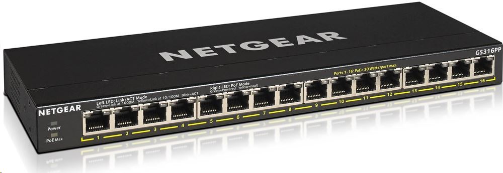 Netgear 16 portos gigabit switch (GS316PP-100EUS) Netgear 16 portos gigabit switch (GS316PP-100EUS)